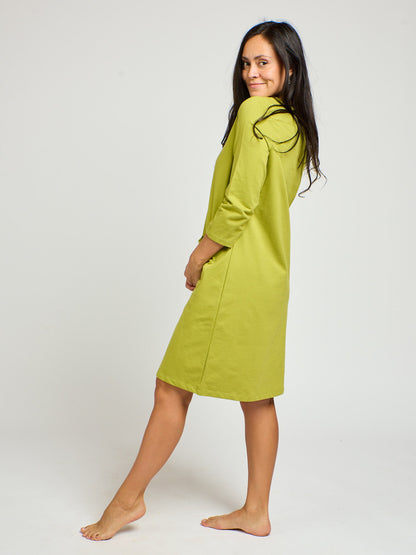 Sylvan Shift Dress - Loop Knit Moss