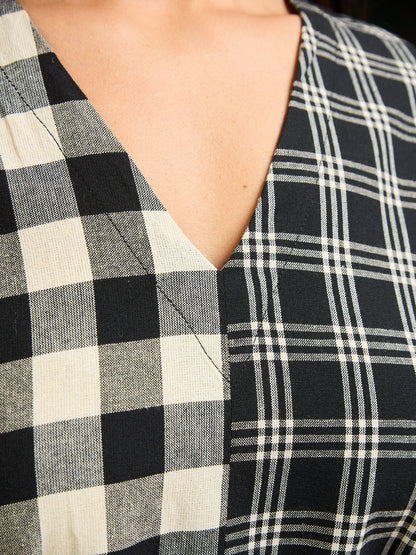 Padma Pocket Dress - Black and White Mix