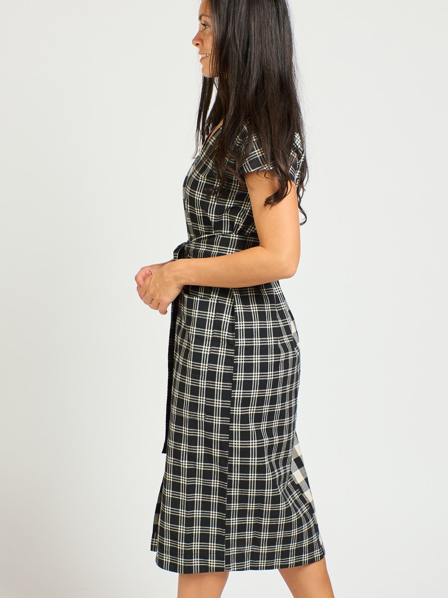 Padma Pocket Dress - Black and White Mix