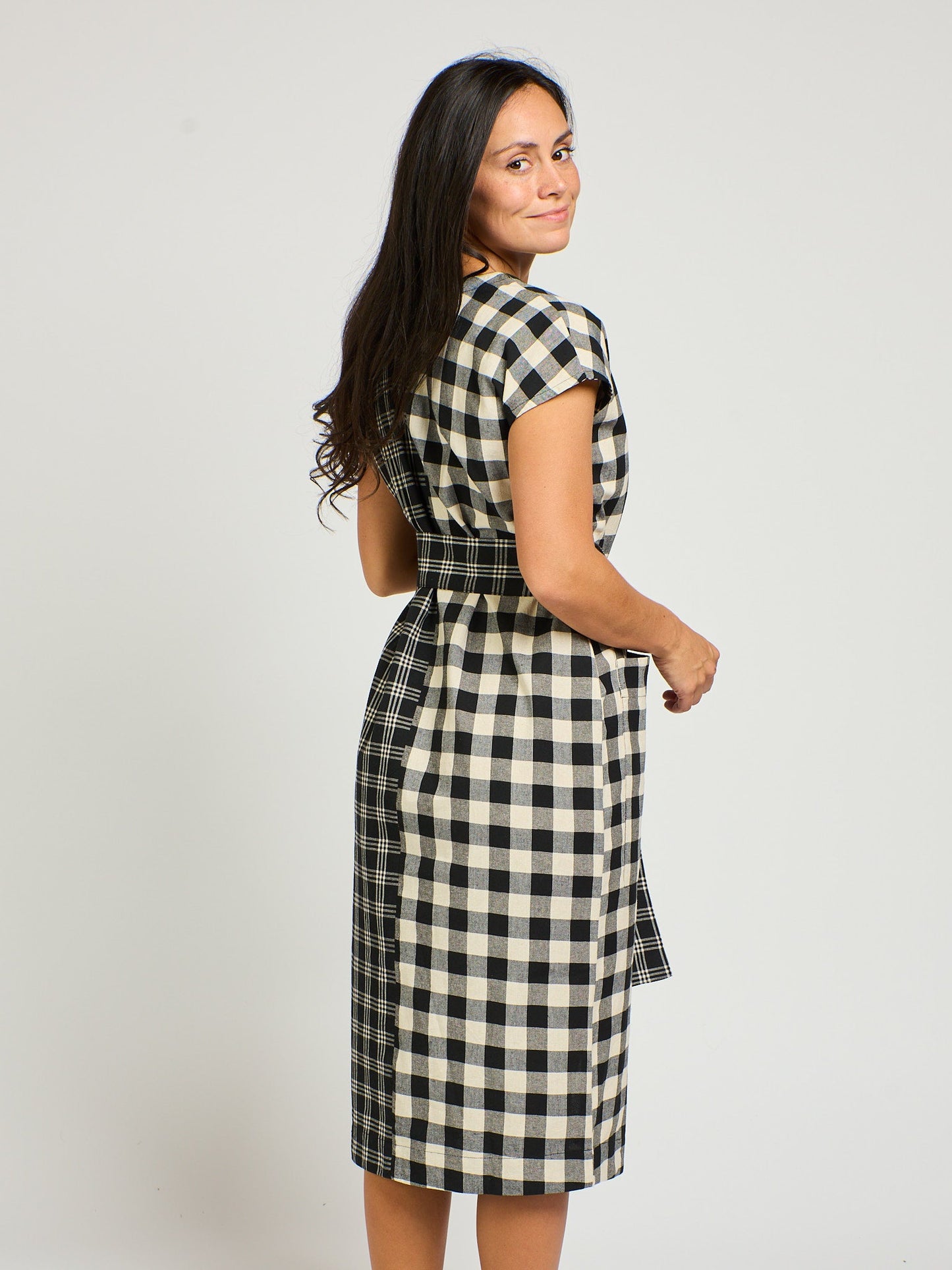 Padma Pocket Dress - Black and White Mix