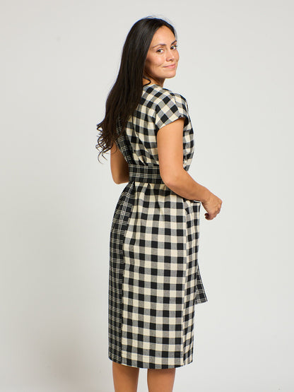 Padma Pocket Dress - Black and White Mix