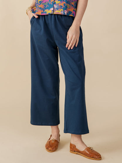 Fae Wide-Leg Pant - Loop Knit Blue