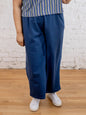 Fae Wide Leg Plus Size Pant - Loop Knit Blue
