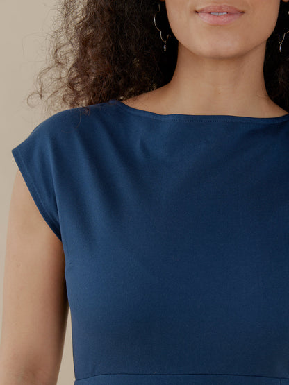 Elise Sheath Dress - Loop Knit Blue