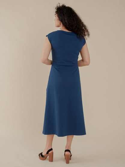Elise Sheath Dress - Loop Knit Blue