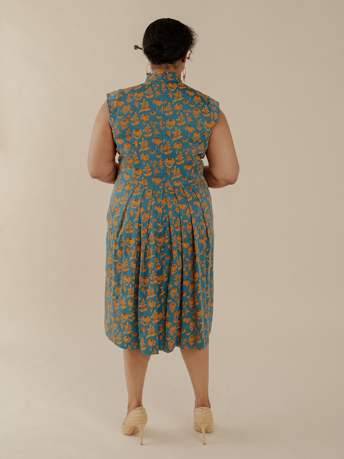 Lucille Plus Size Dress - Teal Floral