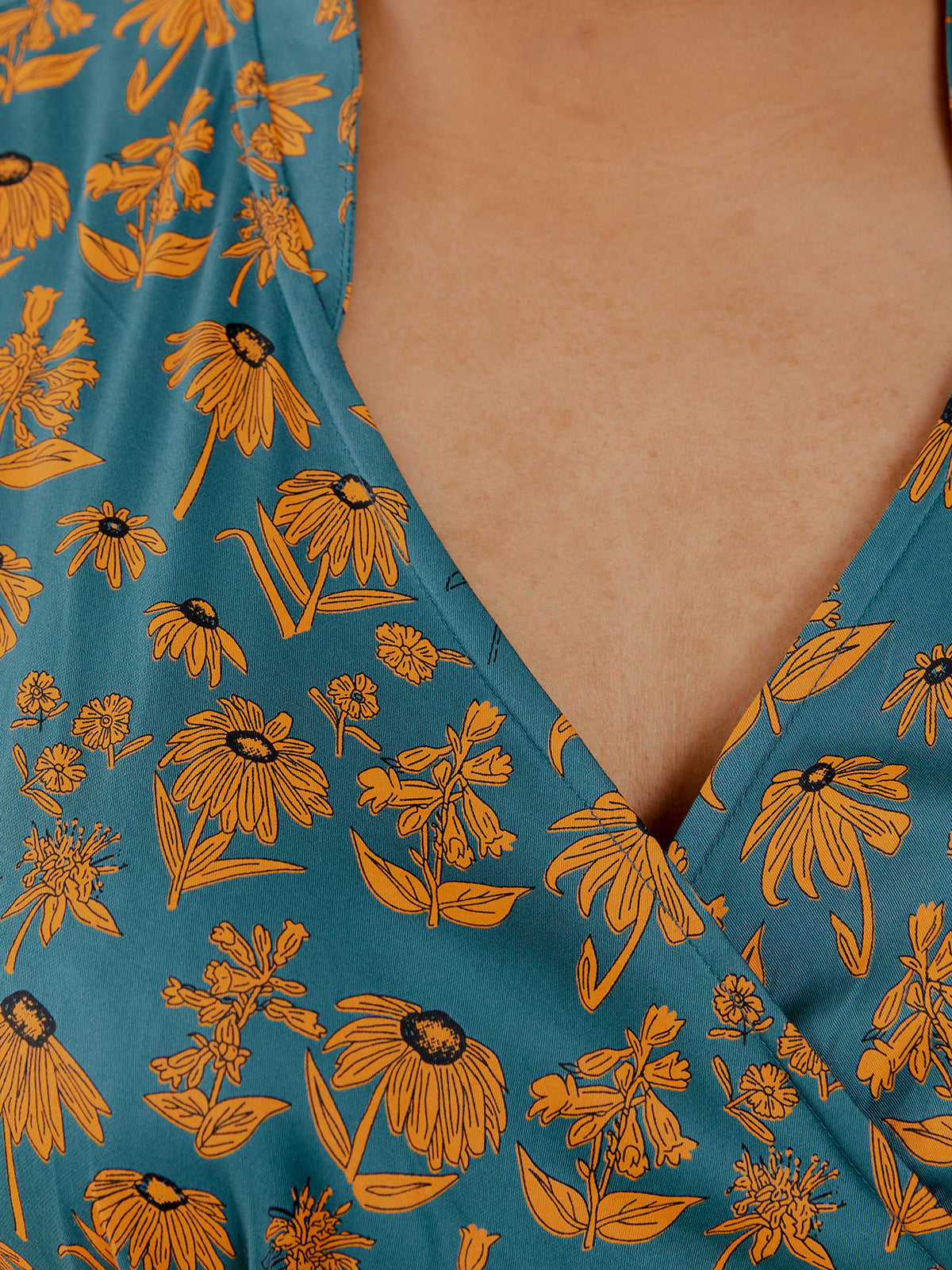 Lucille Plus Size Dress - Teal Floral