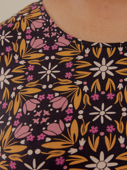 Mirah Tiered Plus Size Dress - Mauve Tile