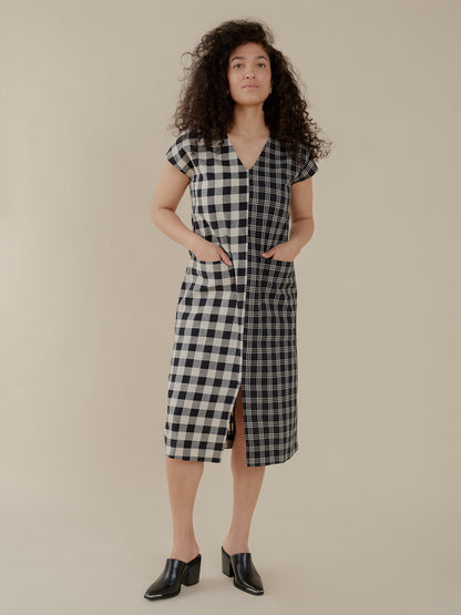 Padma Pocket Dress - Black and White Mix