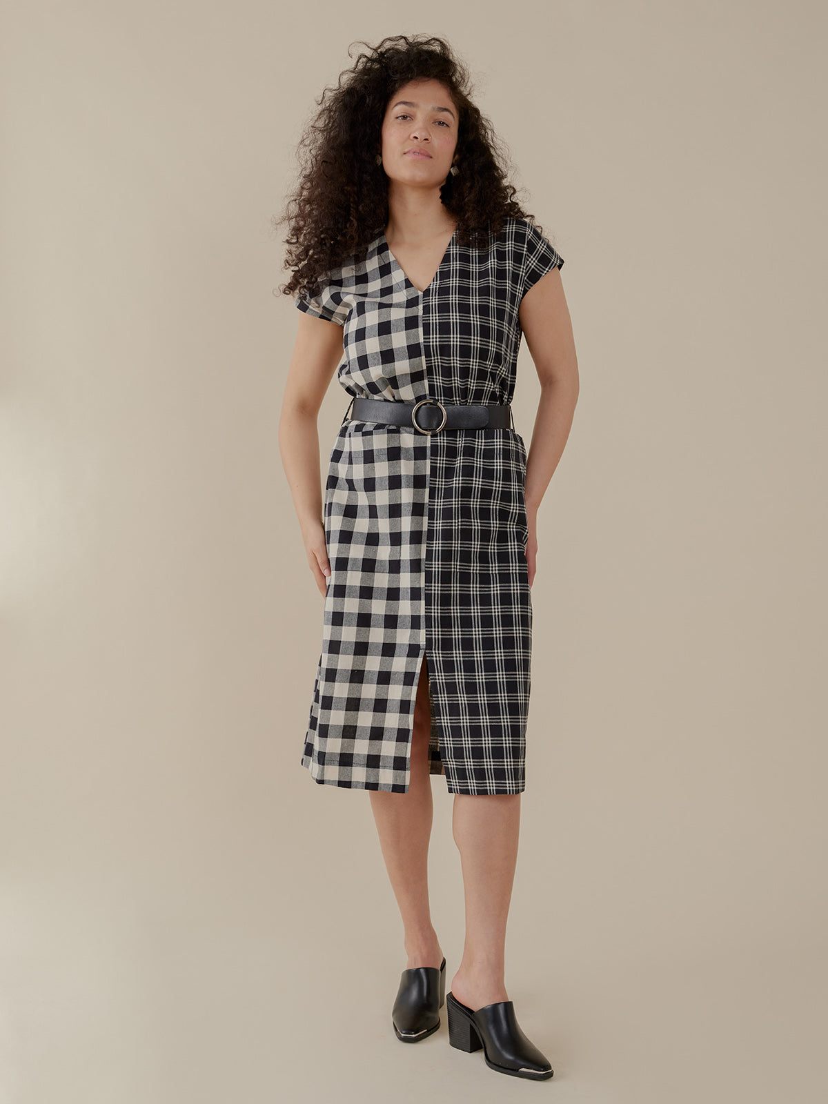 Padma Pocket Dress - Black and White Mix