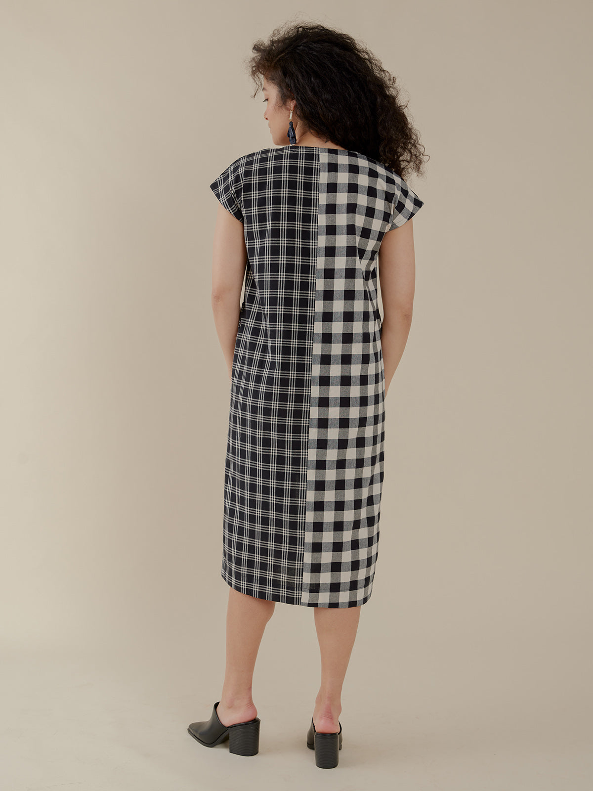 Padma Pocket Dress - Black and White Mix
