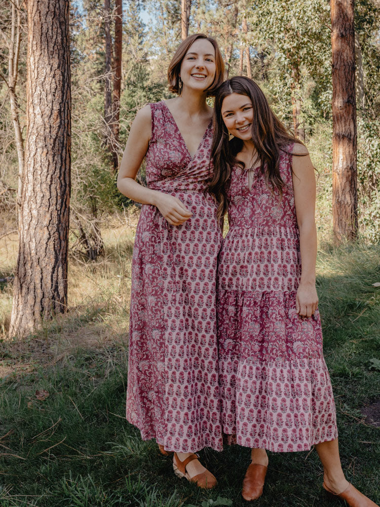 Bekka Maxi Dress - Magenta Vine Floral